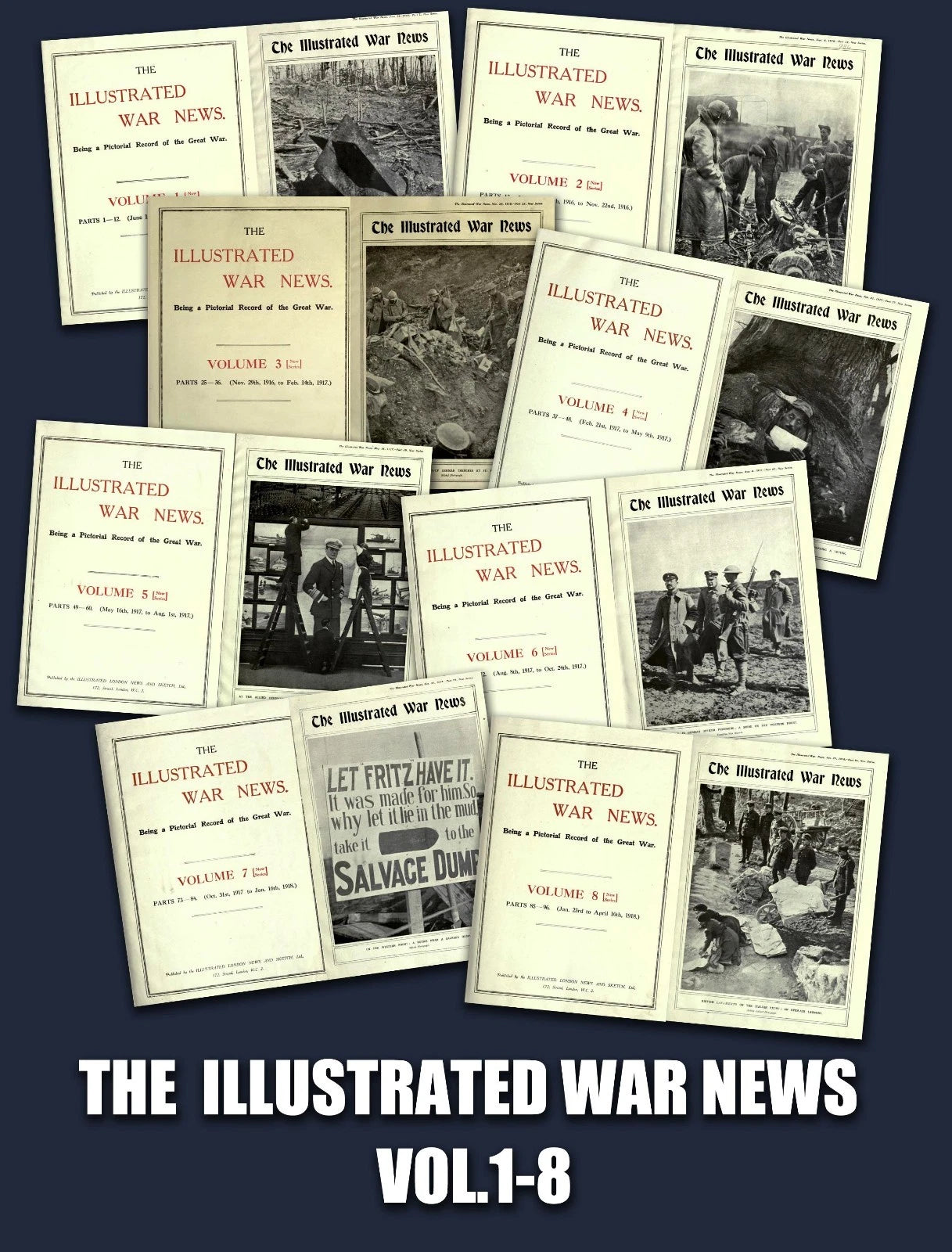 WW1 World War 1 Illustrated War Vintage Books Collection 24 PDF EBooks on 1 DVD